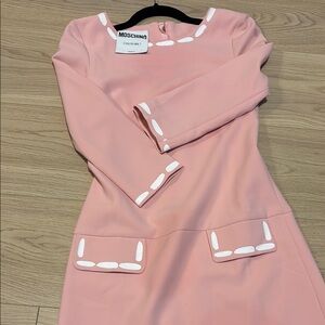 Moschino Pink Dress with White Trim